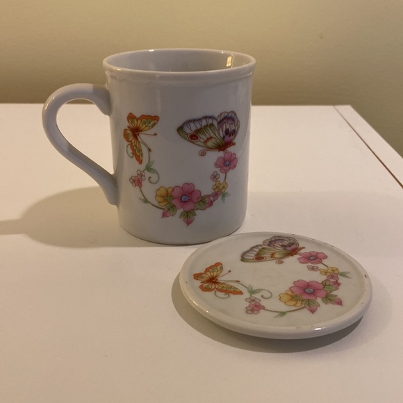 Vintage Butterfly Mug with Lid Toscany Collection Japan - Picture 4 of 6